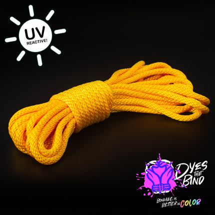 Neon Orange Solid Braid Nylon Shibari Rope (Blacklight Reactive!)