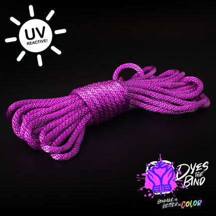 Neon Violet Solid Braid Nylon Shibari Rope (Blacklight Reactive!)