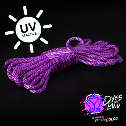 Neon Violet Solid Braid Nylon Shibari Rope (Blacklight Reactive!)