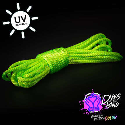 Neon Lime Green Solid Braid Nylon Shibari (Blacklight Reactive!)