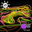 Neon Rainbow Sherbet Solid Braid Nylon Shibari Rope (Blacklight Reactive!)