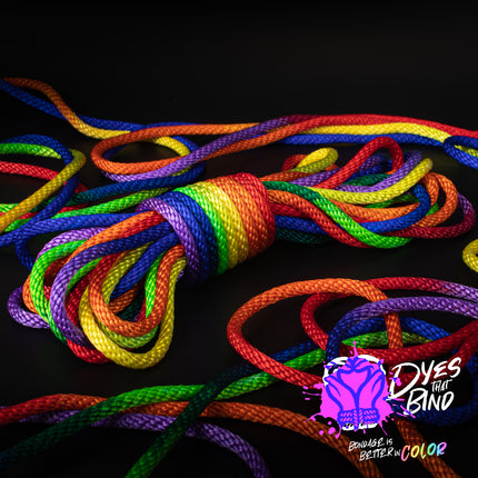 Rainbow Solid Braid Nylon Shibari Rope