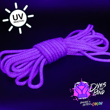 Neon Violet Solid Braid Nylon Shibari Rope (Blacklight Reactive!)