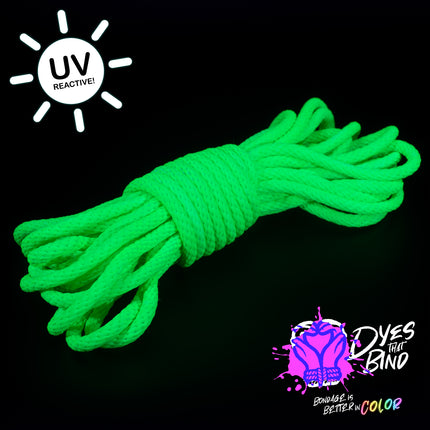 Neon Lime Green Solid Braid Nylon Shibari (Blacklight Reactive!)