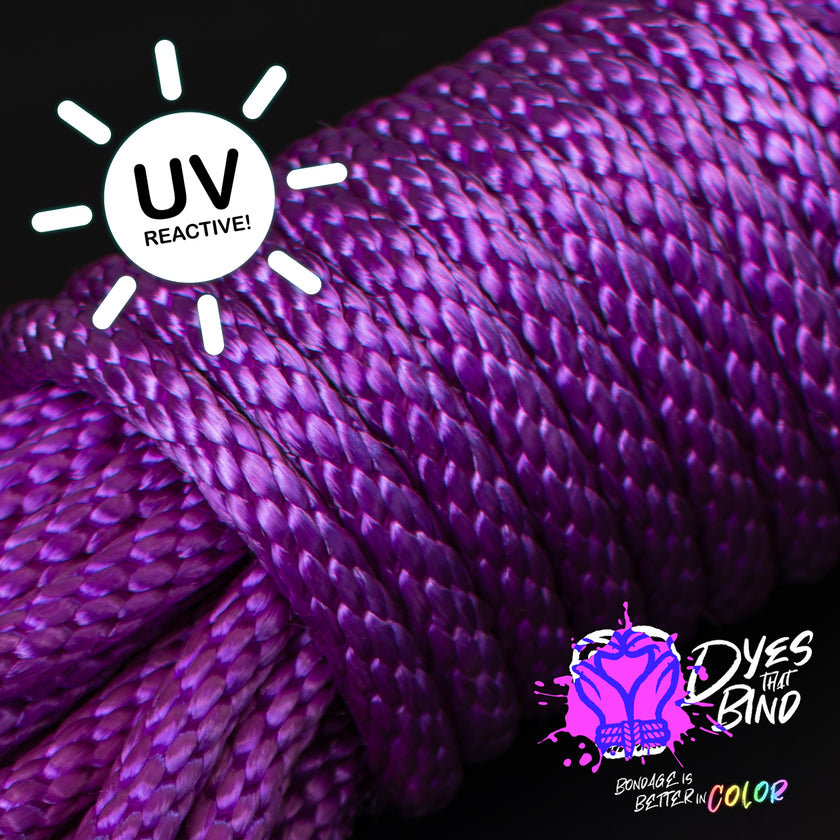 Neon Violet Solid Braid Nylon Shibari Rope (Blacklight Reactive!)