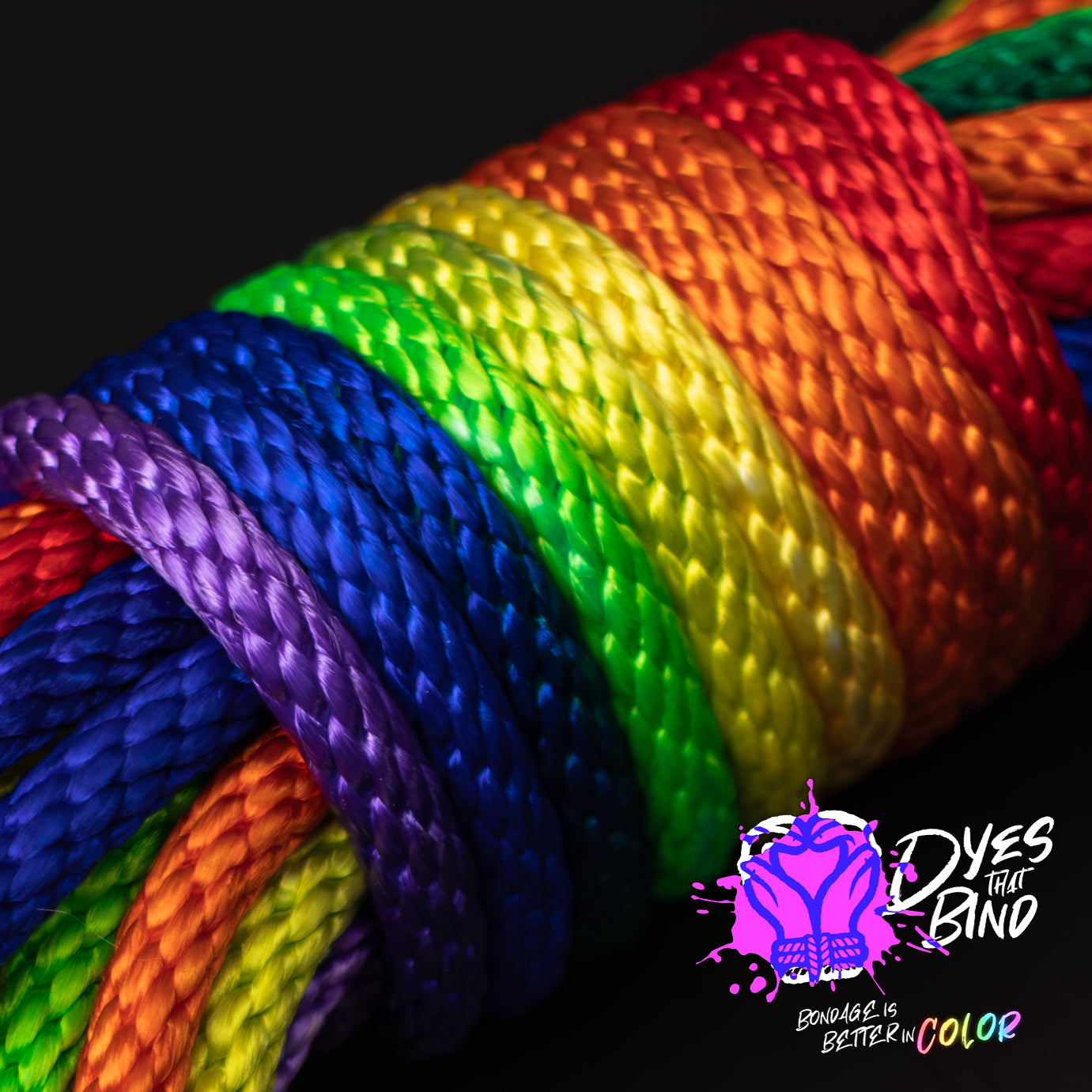 Rainbow Solid Braid Nylon Shibari Rope