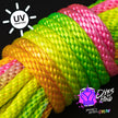 Neon Rainbow Sherbet Solid Braid Nylon Shibari Rope (Blacklight Reactive!)