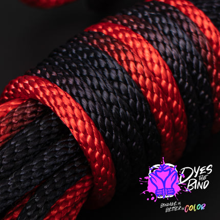 Bleed Me Dry (Red-Black) Solid Braid Nylon Shibari Rope