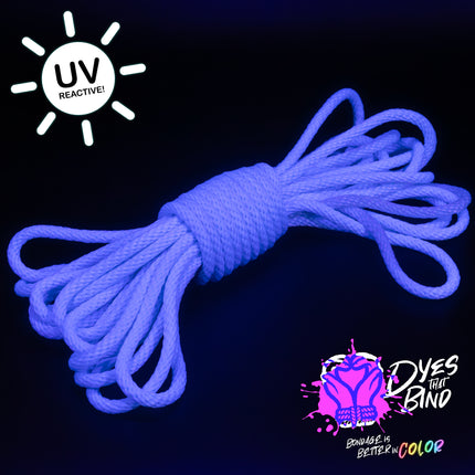 Neon Blue Solid Braid Nylon Shibari Rope (Blacklight Reactive!)
