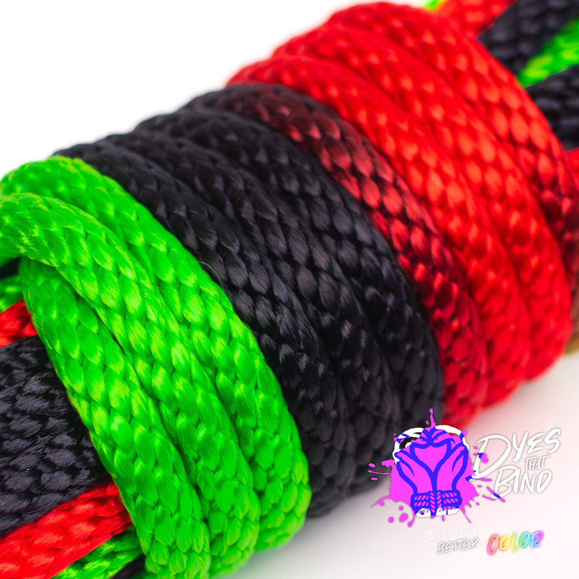 LIMITED RUN! - Pan African Flag Solid Braid Nylon Shibari Rope
